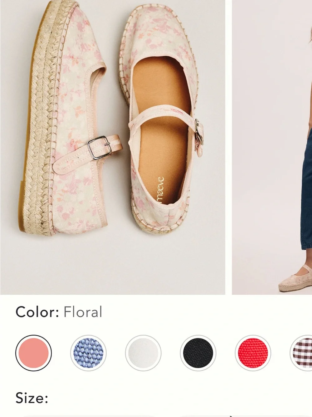 Anthropologie Maeve Floral Pink Mary Jane Espadrille Shoes